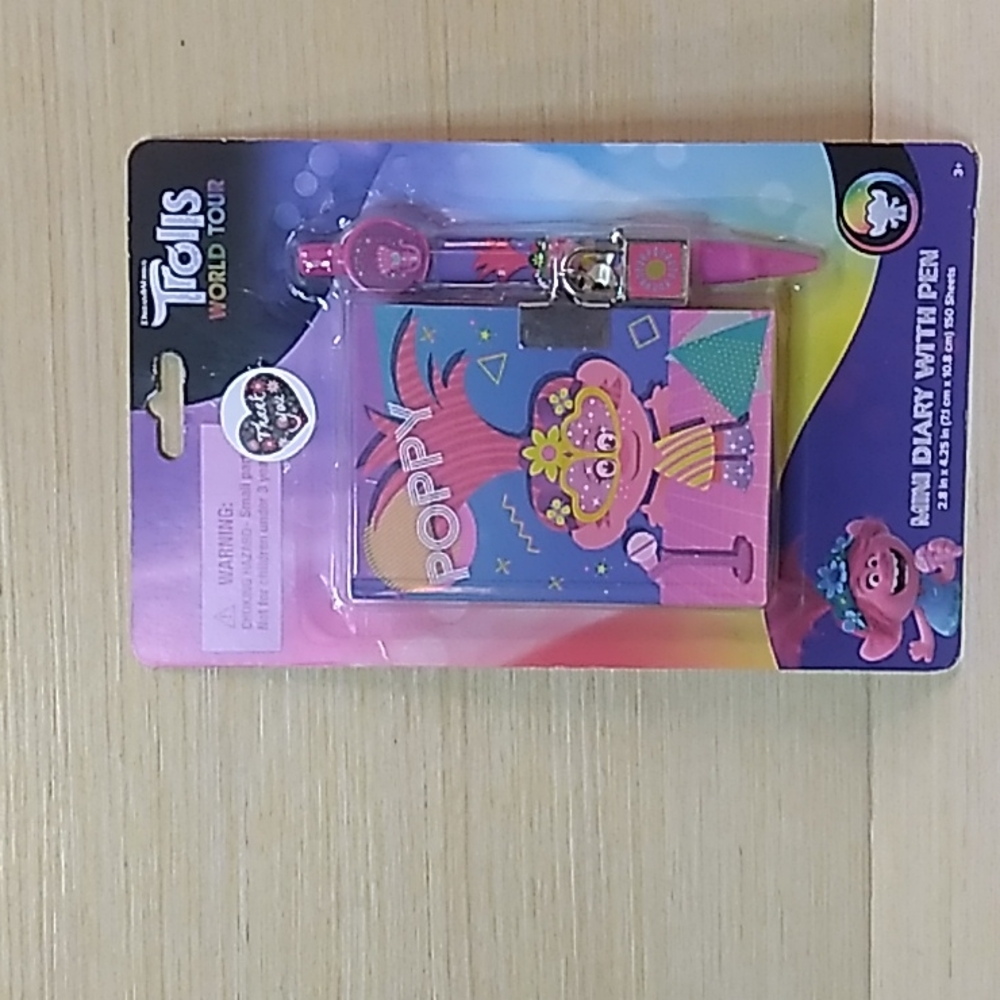 Trolls World Tour Mini Diary with Pen 2.8 x 4.25 inches 150 sheets